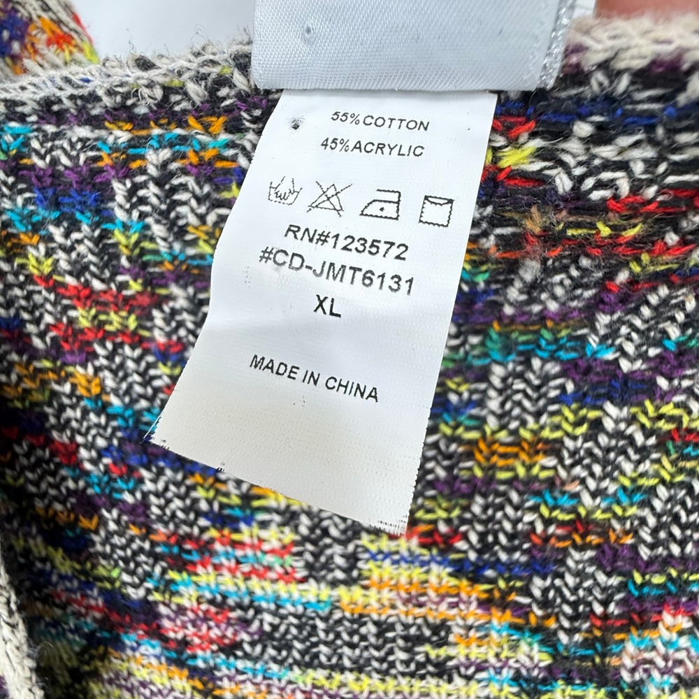 Northern Angel‎ Cardigan Womens XL Multicolor Geometric Hooded Duster - Picture 6 of 9